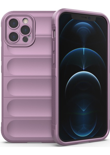 iPhone 12 Pro İçin Kaymaz Silikon Telefon Kılıfı - Mor (Yurt Dışından)