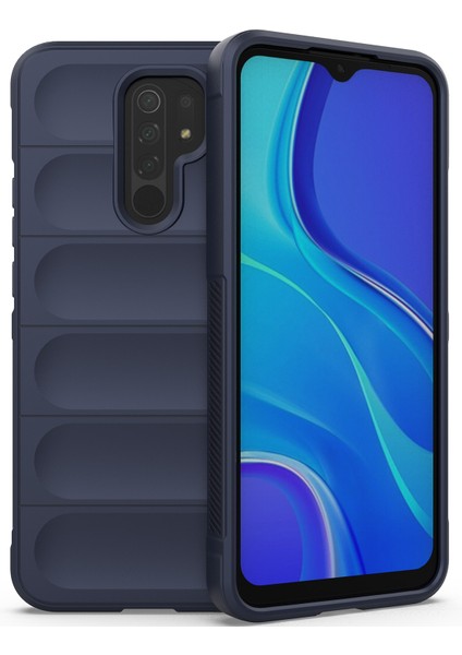 Redmi 9 İçin Kaymaz Silikon Telefon Kılıfı - Lacivert (Yurt Dışından)