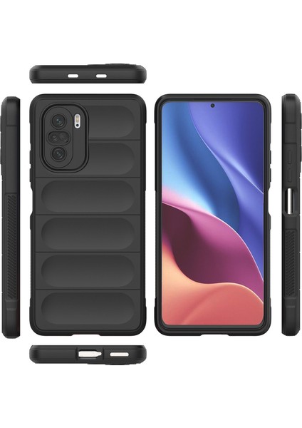 Poco F3 İçin Kaymaz Silikon Telefon Kılıfı - Mor (Yurt Dışından)