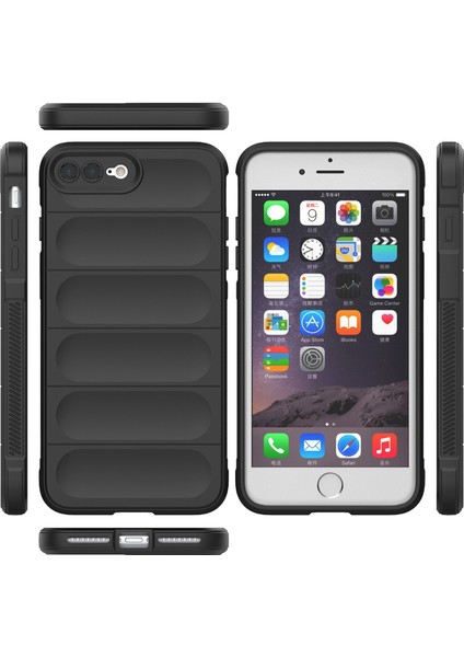 iPhone 8 Plus / 7 Plus İçin Kaymaz Silikon Telefon Kılıfı - Gri (Yurt Dışından)