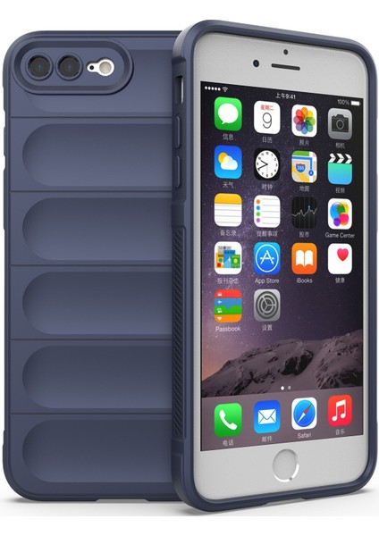 iPhone 8 Plus / 7 Plus İçin Kaymaz Silikon Telefon Kılıfı - Lacivert (Yurt Dışından)