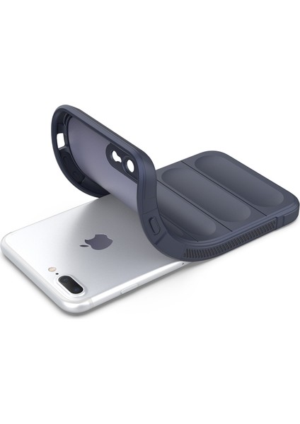 iPhone 8 Plus / 7 Plus İçin Kaymaz Silikon Telefon Kılıfı - Lacivert (Yurt Dışından)