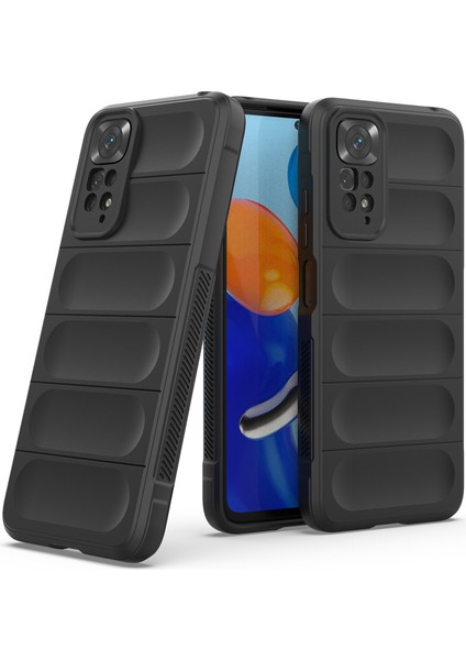 Redmi Note 11 / Note 11S İçin Kaymaz Silikon Telefon Kılıfı - Siyah (Yurt Dışından)