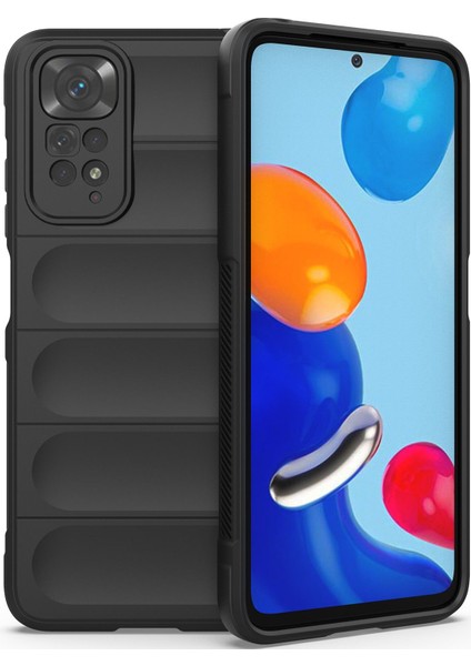 Redmi Note 11 / Note 11S İçin Kaymaz Silikon Telefon Kılıfı - Siyah (Yurt Dışından)