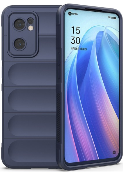 Reno7 5G İçin Kaymaz Silikon Telefon Kılıfı - Lacivert (Yurt Dışından)