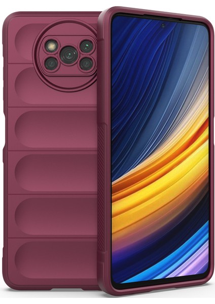 Poco X3 Nfc / X3 Pro İçin Kaymaz Silikon Telefon Kılıfı - Koyu Kırmızı (Yurt Dışından)