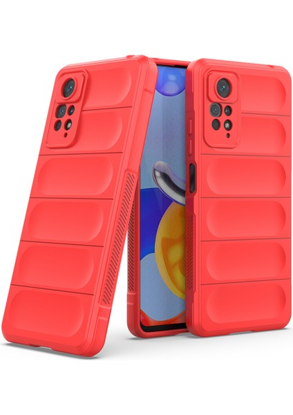 Redmi Note 11 Pro 5G / 4G İçin Kaymaz Silikon Telefon Kılıfı - Kırmızı (Yurt Dışından)