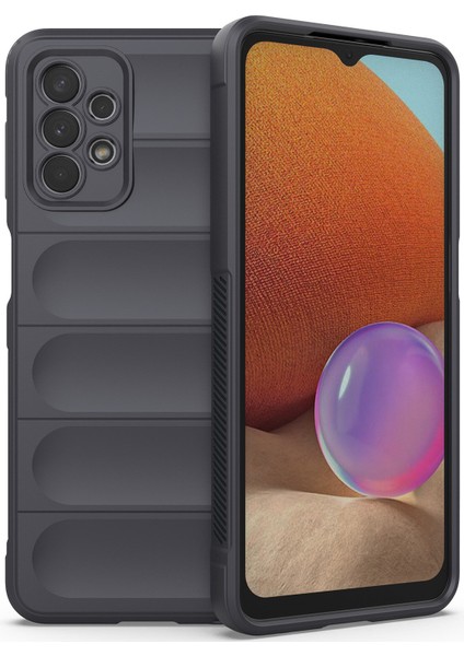 Galaxy A32 5G İçin Kaymaz Silikon Telefon Kılıfı - Koyu Gri (Yurt Dışından)