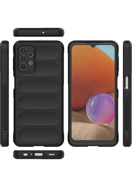 Galaxy A32 5G İçin Kaymaz Silikon Telefon Kılıfı - Koyu Gri (Yurt Dışından)