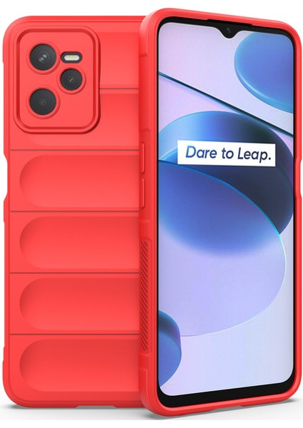 Realme C35 İçin Kaymaz Silikon Telefon Kılıfı - Kırmızı (Yurt Dışından) fiyatları