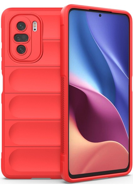 Poco F3 İçin Kaymaz Silikon Telefon Kılıfı - Kırmızı (Yurt Dışından) fiyatları