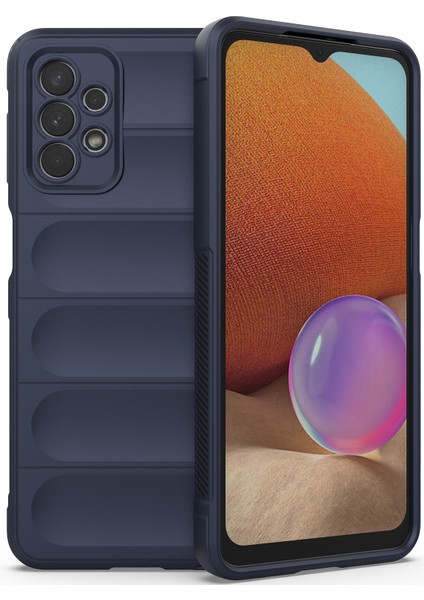 Galaxy A32 5G İçin Kaymaz Silikon Telefon Kılıfı - Lacivert (Yurt Dışından)