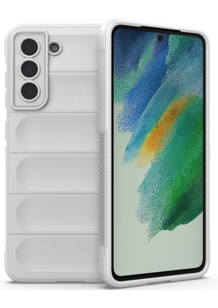 Galaxy S21 Fe 5G İçin Kaymaz Silikon Telefon Kılıfı - Beyaz (Yurt Dışından)