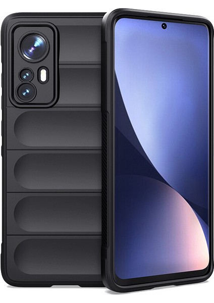 12 Lite İçin Kaymaz Silikon Telefon Kılıfı - Siyah (Yurt Dışından)