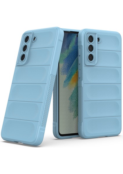 Galaxy S21 Fe 5G İçin Kaymaz Silikon Telefon Kılıfı - Mavi (Yurt Dışından)