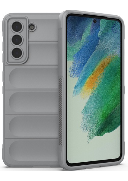Galaxy S21 Fe 5G İçin Kaymaz Silikon Telefon Kılıfı - Gri (Yurt Dışından)