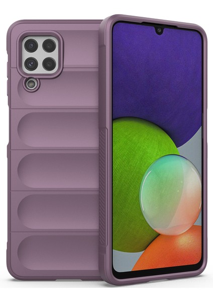 Galaxy M32 4G / A22 4G İçin Kaymaz Silikon Telefon Kılıfı - Mor (Yurt Dışından)