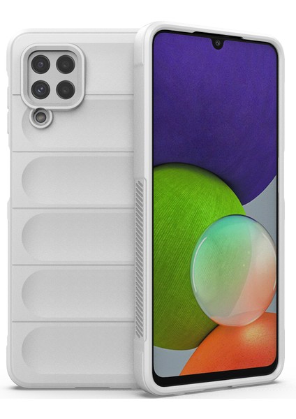 Galaxy M32 4G / A22 4G İçin Kaymaz Silikon Telefon Kılıfı - Beyaz (Yurt Dışından)