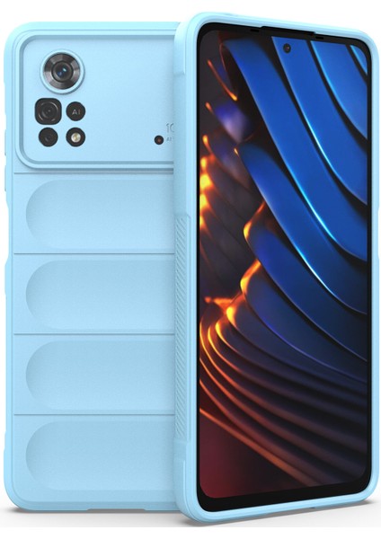 Poco X4 Pro 5G İçin Kaymaz Silikon Telefon Kılıfı - Mavi (Yurt Dışından) fiyatları