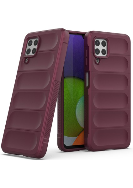 Galaxy M32 4G / A22 4G İçin Kaymaz Silikon Telefon Kılıfı - Koyu Kırmızı (Yurt Dışından)