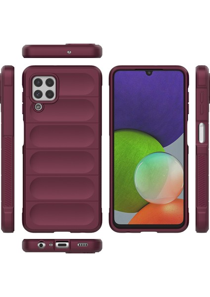 Galaxy M32 4G / A22 4G İçin Kaymaz Silikon Telefon Kılıfı - Koyu Kırmızı (Yurt Dışından) fiyatları