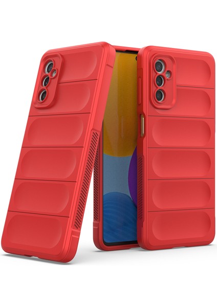 Galaxy M52 5G İçin Kaymaz Silikon Telefon Kılıfı - Kırmızı (Yurt Dışından)