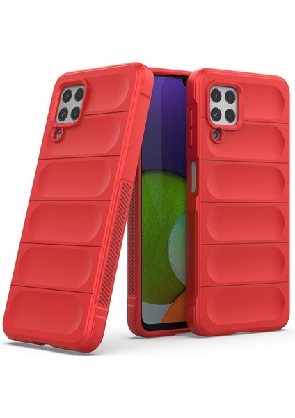 Galaxy M32 4G / A22 4G İçin Kaymaz Silikon Telefon Kılıfı - Kırmızı (Yurt Dışından)
