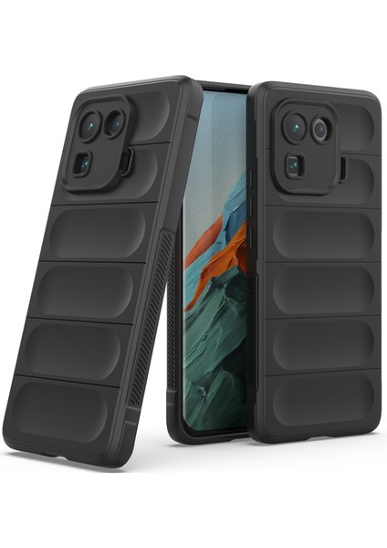 Mi 11 Pro İçin Kaymaz Silikon Telefon Kılıfı - Siyah (Yurt Dışından)