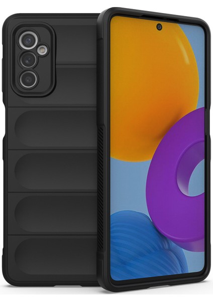 Galaxy M52 5G İçin Kaymaz Silikon Telefon Kılıfı - Siyah (Yurt Dışından)