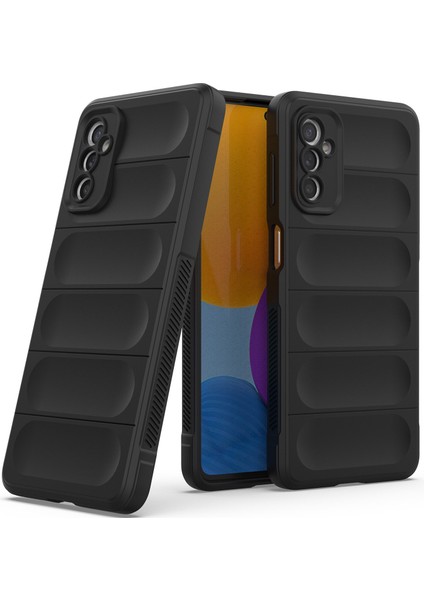 Galaxy M52 5G İçin Kaymaz Silikon Telefon Kılıfı - Siyah (Yurt Dışından)