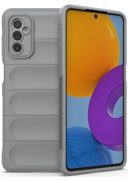 Galaxy M52 5G İçin Kaymaz Silikon Telefon Kılıfı - Gri (Yurt Dışından)