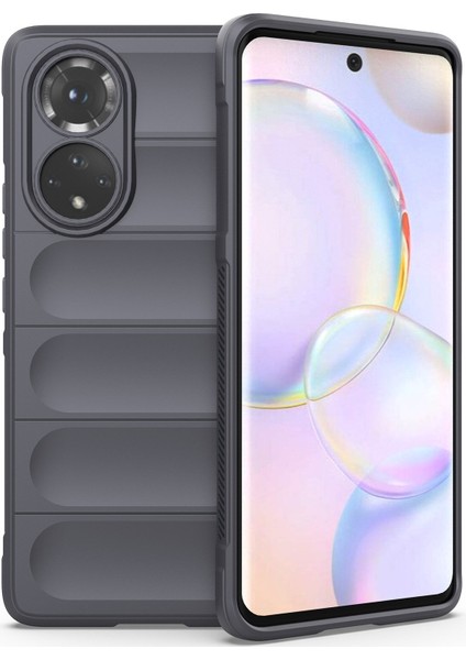Nova 9 / 50 İçin Kaymaz Silikon Telefon Kılıfı - Koyu Gri (Yurt Dışından)