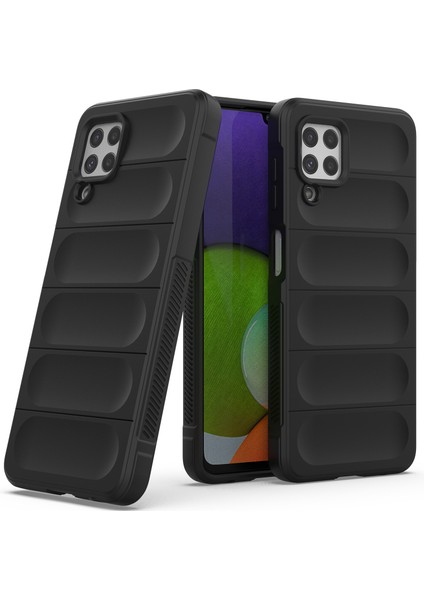 Galaxy M32 4G / A22 4G İçin Kaymaz Silikon Telefon Kılıfı - Siyah (Yurt Dışından)