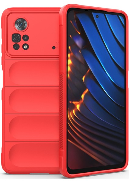 Poco X4 Pro 5G İçin Kaymaz Silikon Telefon Kılıfı - Kırmızı (Yurt Dışından) fiyatları