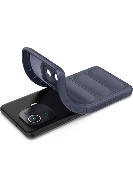 Mi 11 Pro İçin Kaymaz Silikon Telefon Kılıfı - Lacivert (Yurt Dışından)