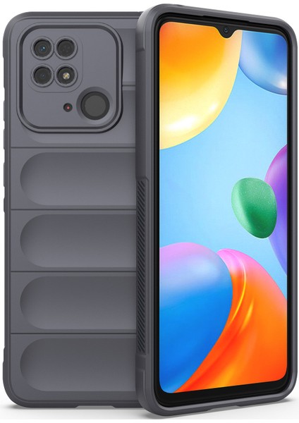 Redmi 10C İçin Kaymaz Silikon Telefon Kılıfı - Koyu Gri (Yurt Dışından)