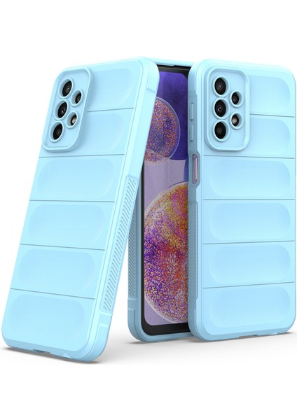 Galaxy A23 İçin Kaymaz Silikon Telefon Kılıfı - Mavi (Yurt Dışından)