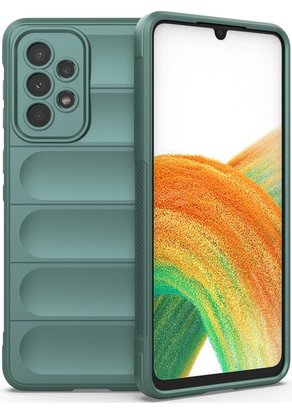 Galaxy A33 5G İçin Kaymaz Silikon Telefon Kılıfı - Yeşil (Yurt Dışından)