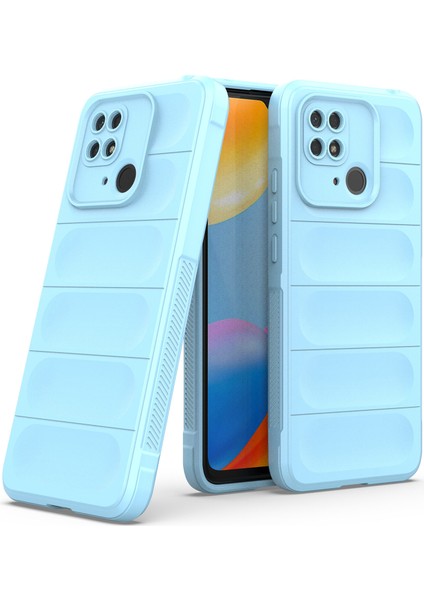 Redmi 10C İçin Kaymaz Silikon Telefon Kılıfı - Mavi (Yurt Dışından)