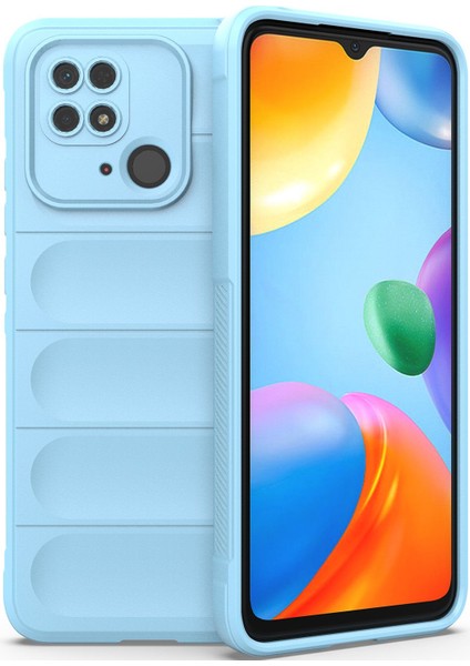 Redmi 10C İçin Kaymaz Silikon Telefon Kılıfı - Mavi (Yurt Dışından)