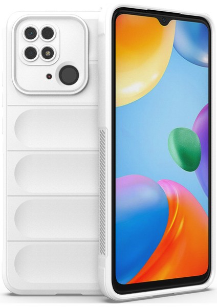 Redmi 10C İçin Kaymaz Silikon Telefon Kılıfı - Beyaz (Yurt Dışından)