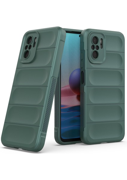 Redmi Note 10 4G / Note 10S İçin Kaymaz Silikon Telefon Kılıfı - Yeşil (Yurt Dışından)
