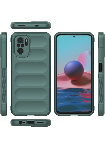 Redmi Note 10 4G / Note 10S İçin Kaymaz Silikon Telefon Kılıfı - Yeşil (Yurt Dışından)