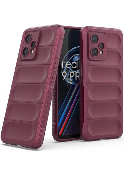 Realme 9 Pro+ İçin Kaymaz Silikon Telefon Kılıfı - Koyu Kırmızı (Yurt Dışından)