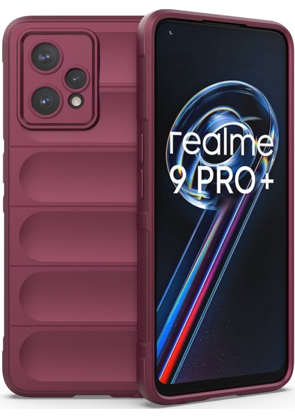 Realme 9 Pro+ İçin Kaymaz Silikon Telefon Kılıfı - Koyu Kırmızı (Yurt Dışından) fiyatları