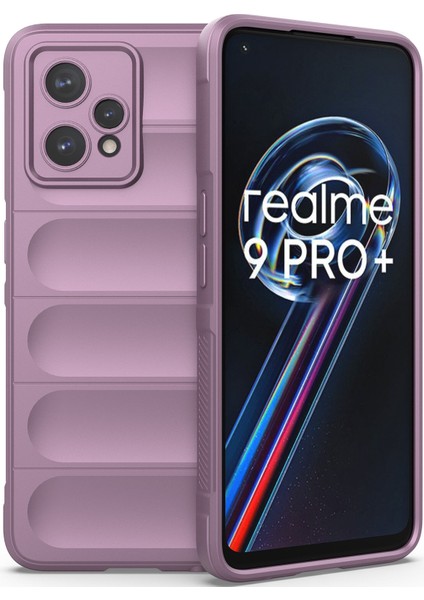 Realme 9 Pro+ İçin Kaymaz Silikon Telefon Kılıfı - Mor (Yurt Dışından)