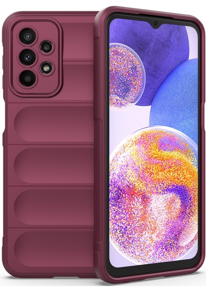 Galaxy A23 İçin Kaymaz Silikon Telefon Kılıfı - Koyu Kırmızı (Yurt Dışından) fiyatları