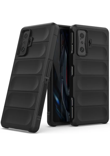 Poco F4 GT / Redmi K50 Gaming İçin Kaymaz Silikon Telefon Kılıfı - Siyah (Yurt Dışından)