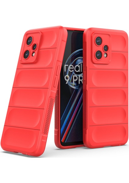Realme 9 Pro+ İçin Kaymaz Silikon Telefon Kılıfı - Kırmızı (Yurt Dışından)