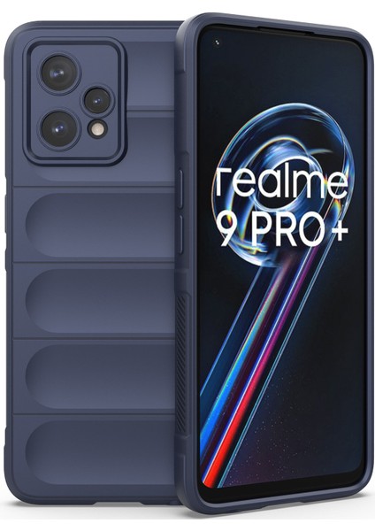 Realme 9 Pro+ İçin Kaymaz Silikon Telefon Kılıfı - Mavi (Yurt Dışından)